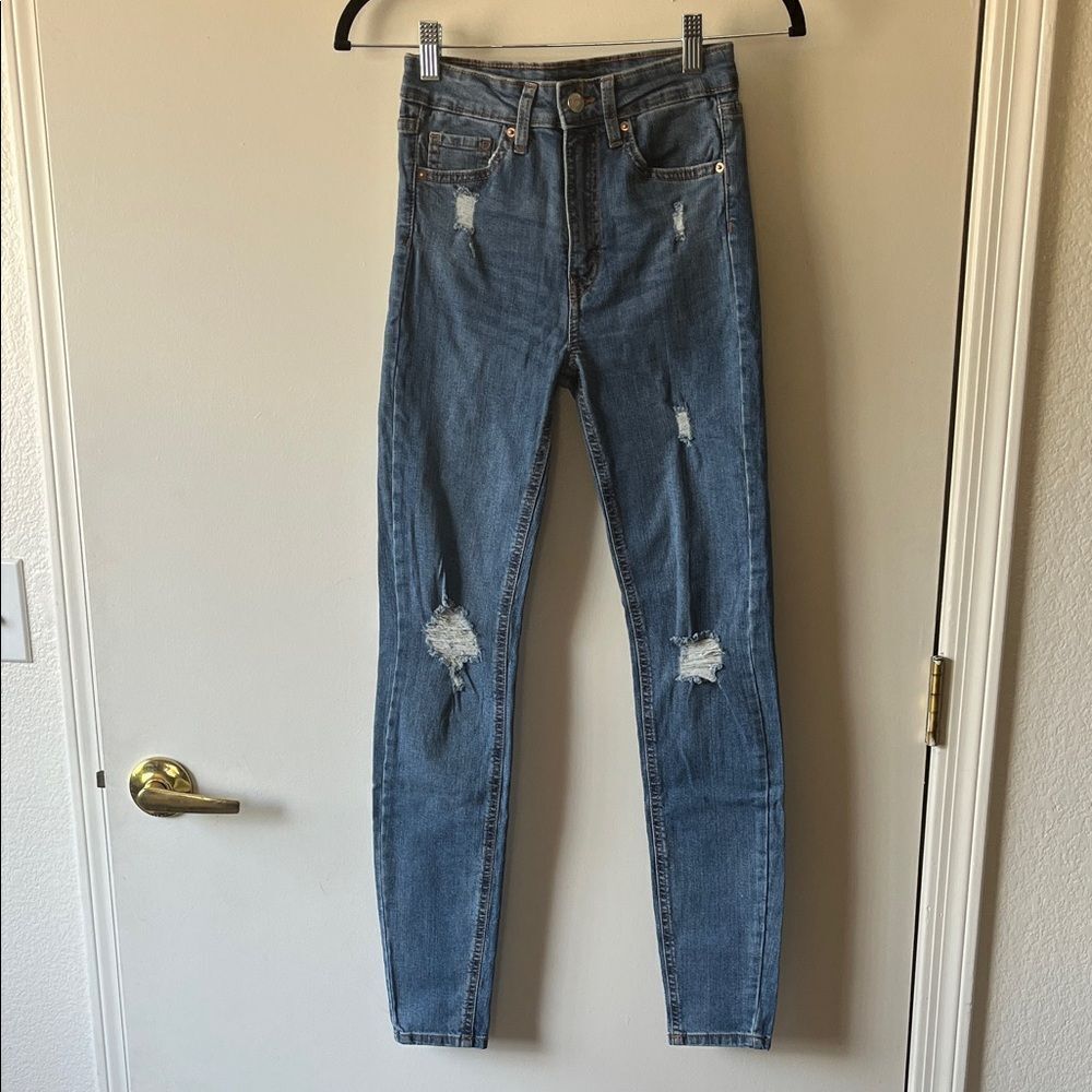 Wild Fable High Rise Distressed Blue Jeans